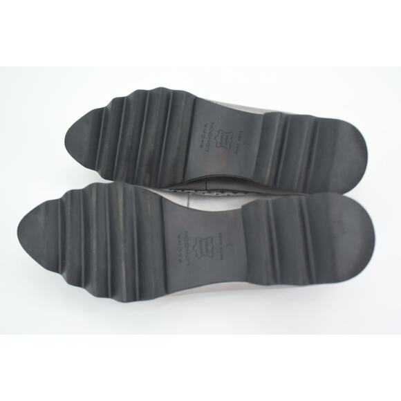 Sacha London Yaiza Pewter Leather Studded Pointed Toe Platform Shoes Size 7 - Picture 9 of 11